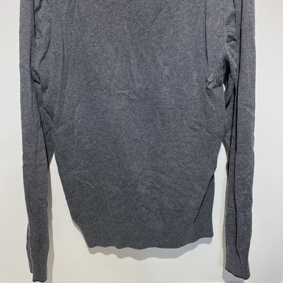 Structure Women's Rib-Knit V-Neck Long Sleeve Sweater In Gray Size L - Picture 8 of 10